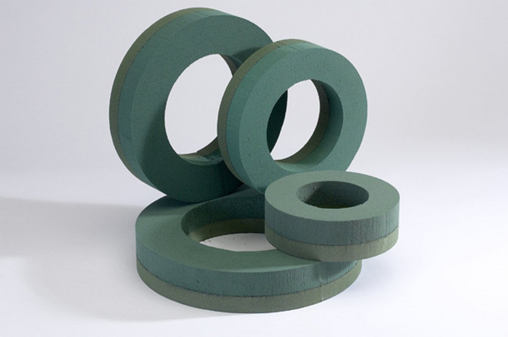 Floral Foam Wreath Ring Oasis Flower Foam 10" 12" 14" Wet Foam for Funeral Grave Wreath Florists Flower Foam Flower Arranging