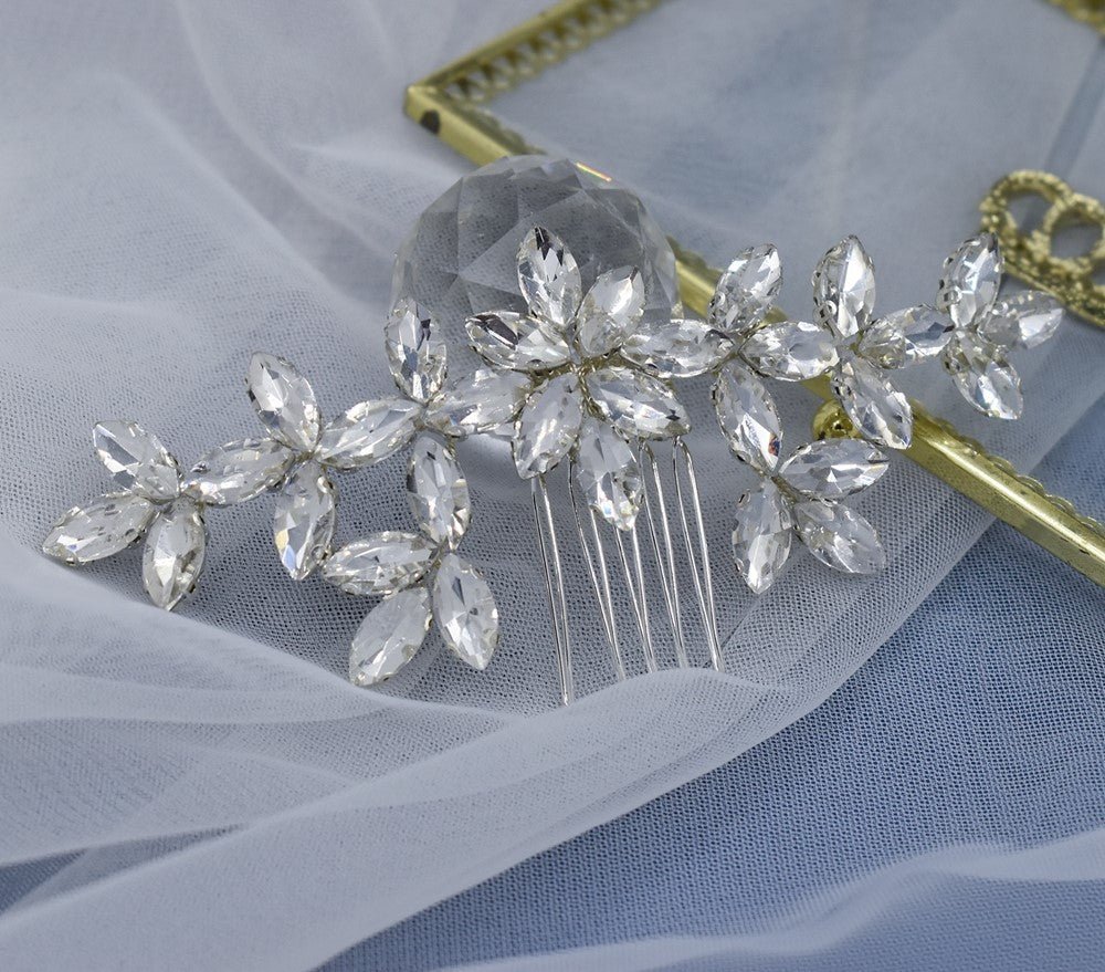 Flower Girl Crystal Hair Comb in Silver Hair Vine Bridesmaid Hair Accessory Wedding Hair Prom Accessory S477