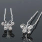 Silver Crystal Butterfly Wedding Hair Pins Sets Flower Girl Bridesmaid Wedding Hair Accessories