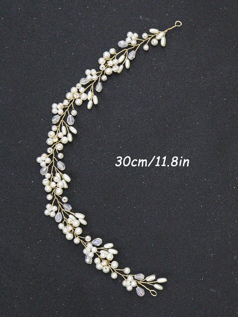 Pearl Bridal Wedding Hair Tiara Hair Accessories Vine/ Hairpiece for Bride, Bridesmaid Flower Girl in Silver