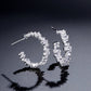 Silver CZ Huggie Earrings Small Hoop Earrings Gift for Her Crystal Circle Earrings Wedding