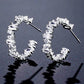 Silver CZ Huggie Earrings Small Hoop Earrings Gift for Her Crystal Circle Earrings Wedding