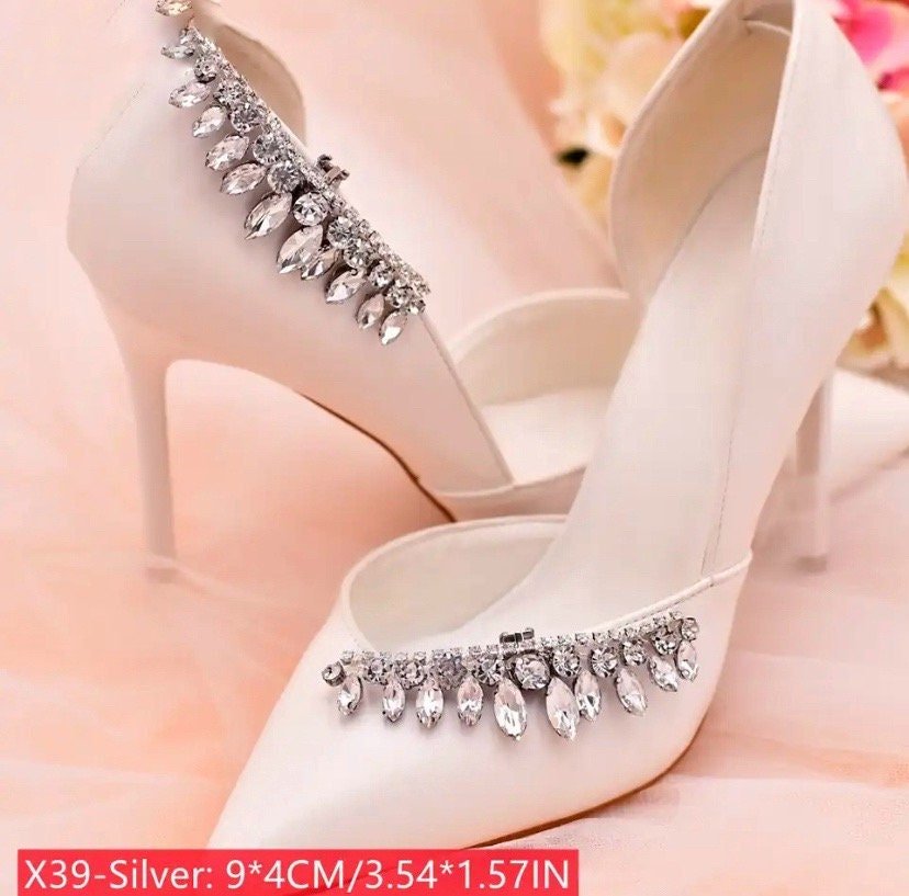 Crystal Diamante Wedding Shoe Clips, Bridal Shoe Clip, Shoe Decoration Wedding Accessories X39S