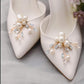 Wedding Shoe Clips, Bridal Shoe Clip, Pearl and Crystal Wedding Shoe Accessories Shoe Decoration X24