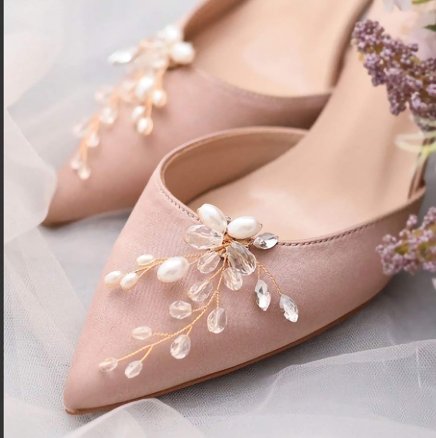 Wedding Shoe Clips, Bridal Shoe Clip, Pearl and Crystal Wedding Shoe Accessories Shoe Decoration X23